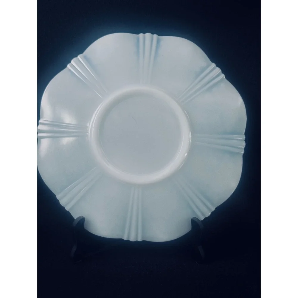 2 MacBeth Evans American Sweetheart Monax‎ 11.5 Serving Plates Depression Glass